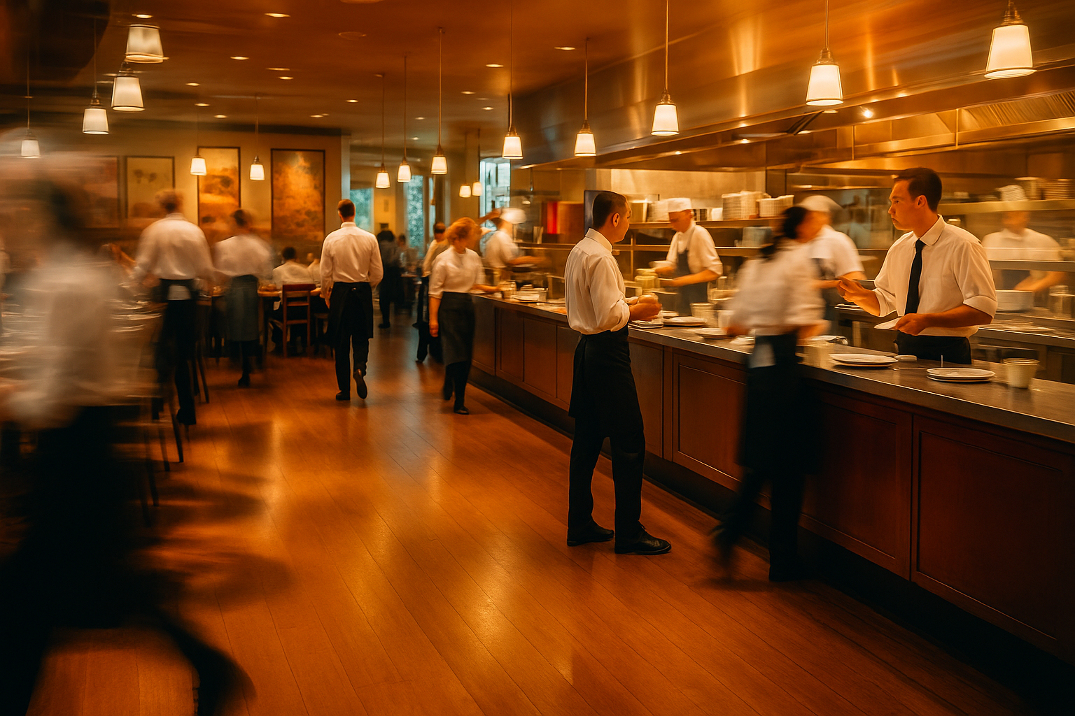 Automatización de reservas con IA en cocina de restaurante profesional